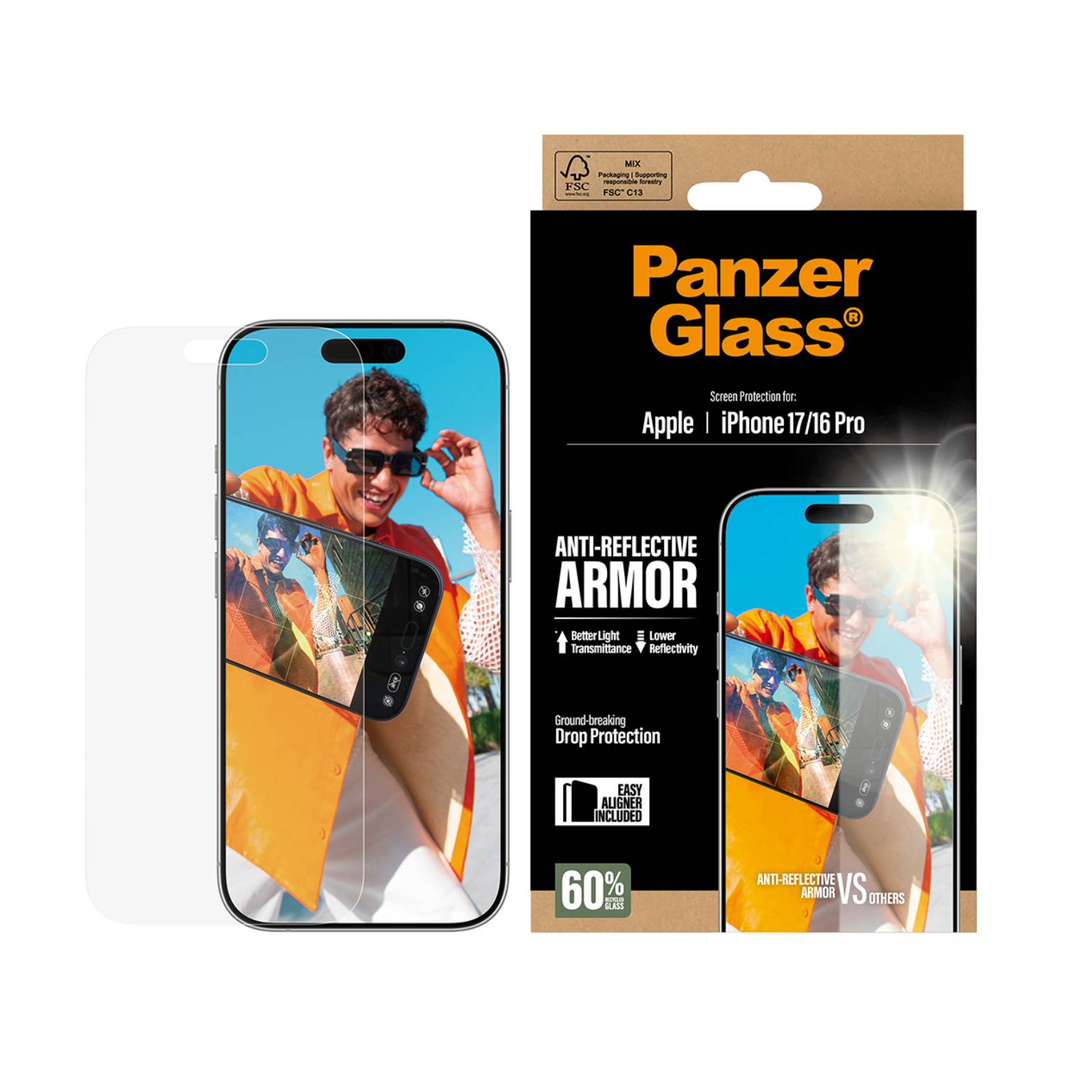 PANZERGLASS - Anti-Reflective Armor Screen Protector iPhone 17/16 Pro-0