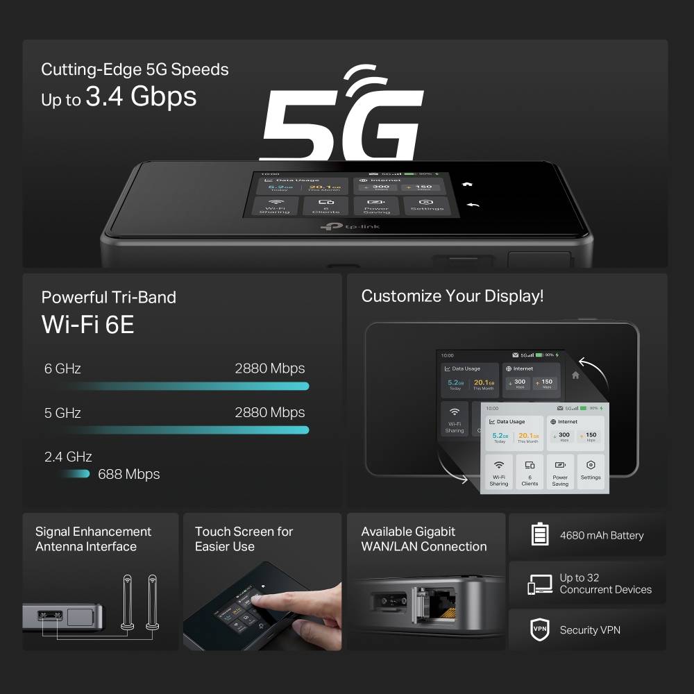 TP-LINK M8550 V1 - Mobiler Hotspot - 5G LTE Advanced-1