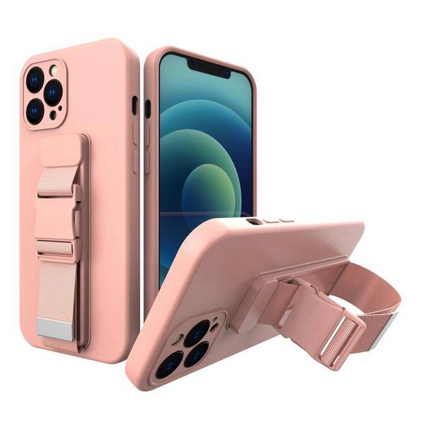 Seilhülle Gelhülle einer Kette Lanyard Tasche iPhone 11 Pro rosa