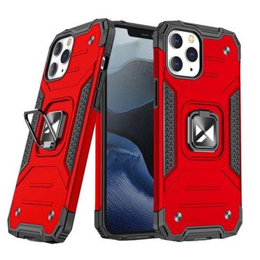 Wozinsky Ring Armor Hülle iPhone 14 Pro Max gepanzerte magnetischer Haltering rot