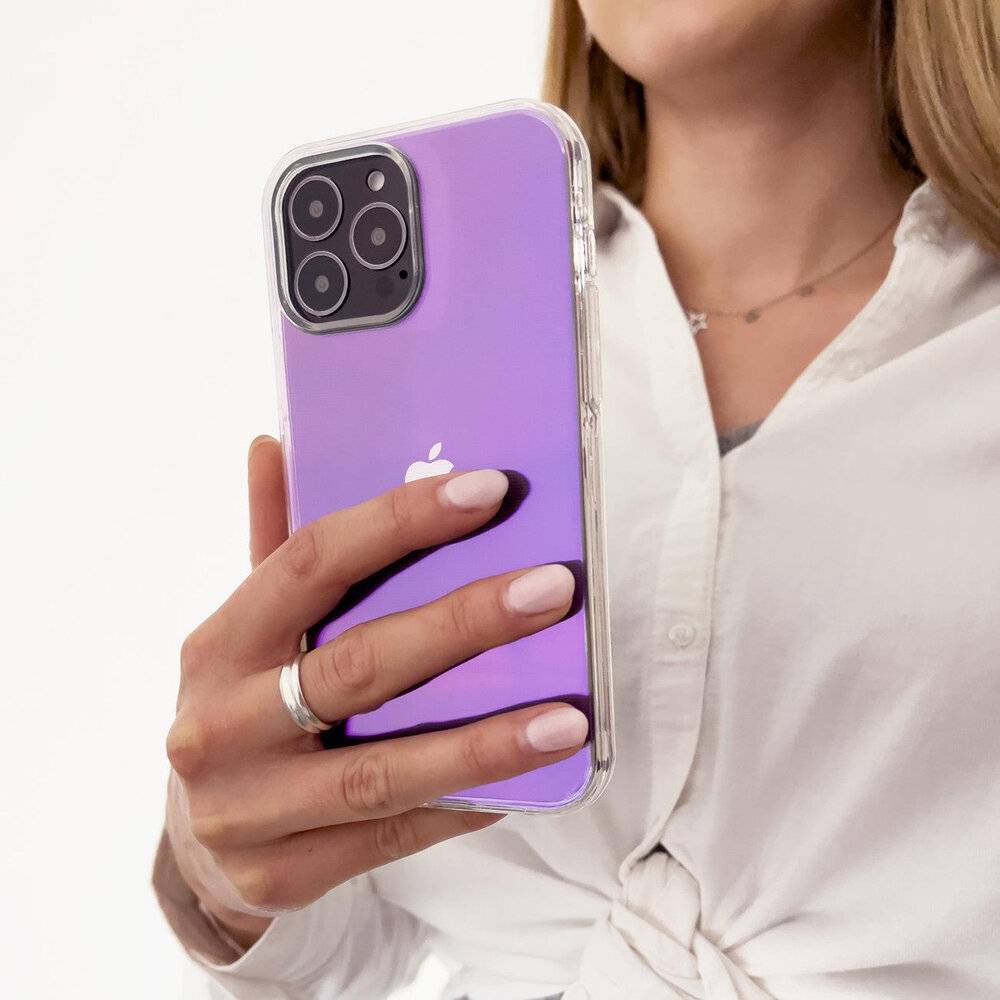 Aurora Case iPhone 12 Gel-Neon-Cover lila-1
