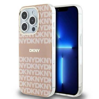 DKNY IML Mono & Stripe MagSafe Hülle iPhone 14 Pro Max – Rosa