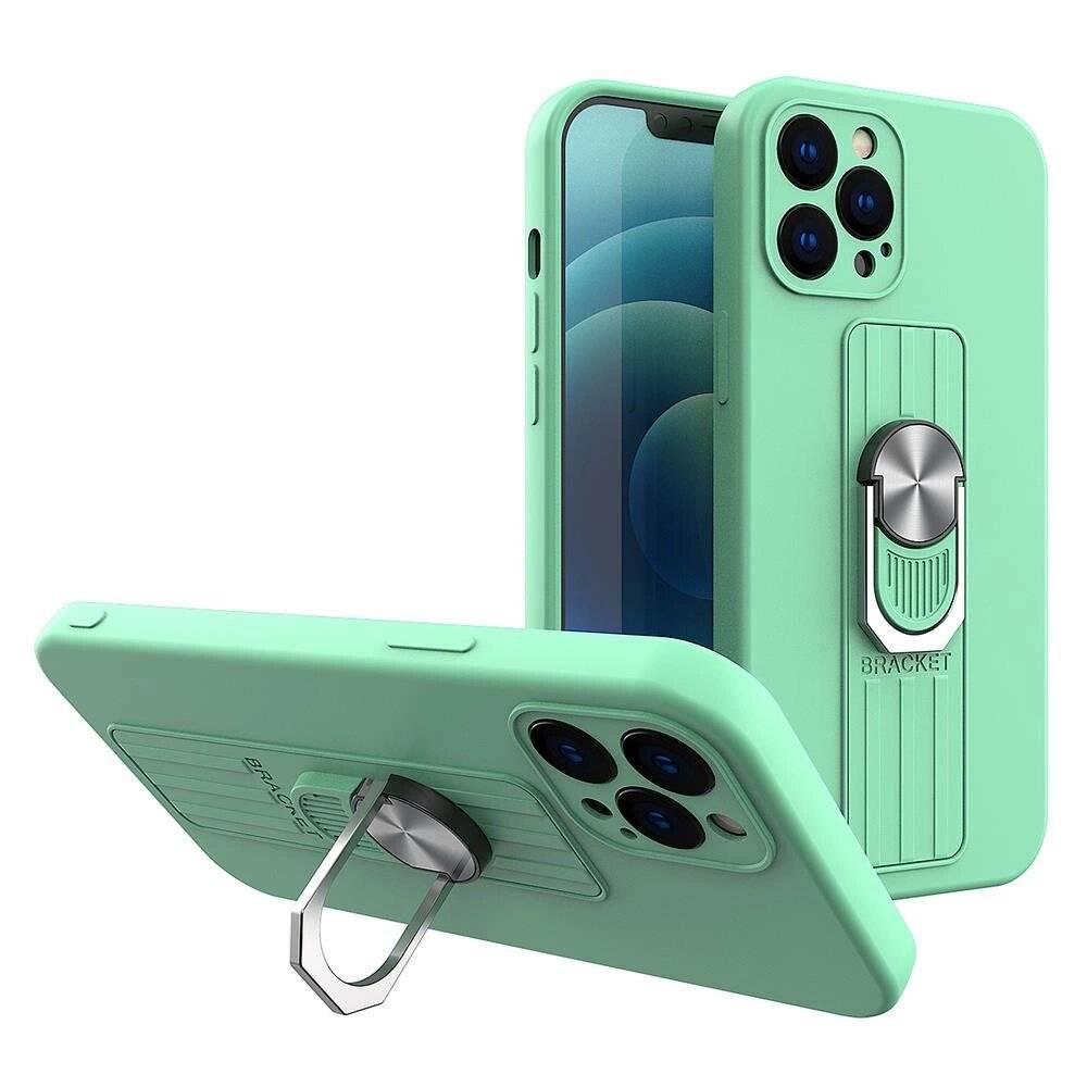 Ring Case Silikonhülle Fingergriff Ständer iPhone 11 Pro Max mint-0