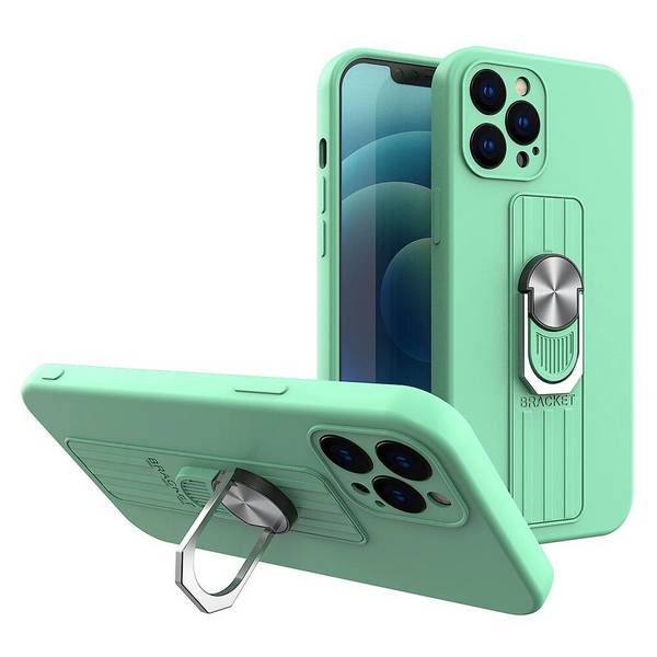 Ring Case Silikonhülle Fingergriff Ständer iPhone 11 Pro Max mint