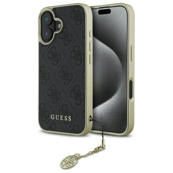 Guess 4G Charms Collection Hülle iPhone 16 Plus – Schwarz