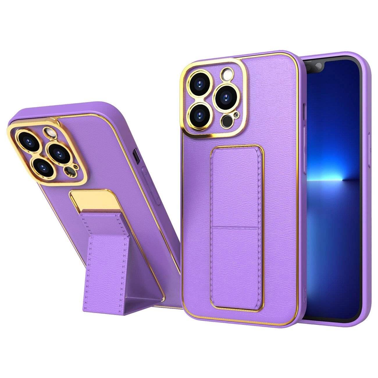 Neue Kickstand Case Hülle iPhone 13 Pro Max Ständer Lila-0
