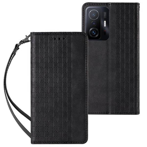 Magnetband-Hülle Xiaomi Redmi Note 11 Pro Pouch Wallet + Mini-Lanyard-Anhänger Schwarz