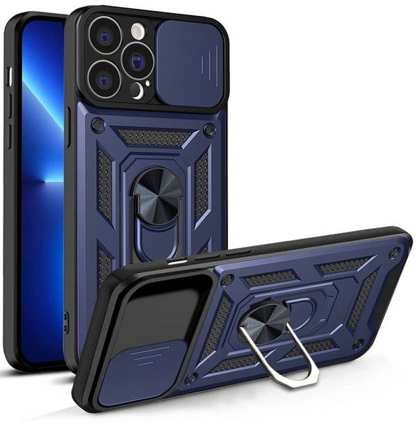Hybrid Armor Camshield Hülle iPhone 13 Pro gepanzerte Kameraabdeckung blau