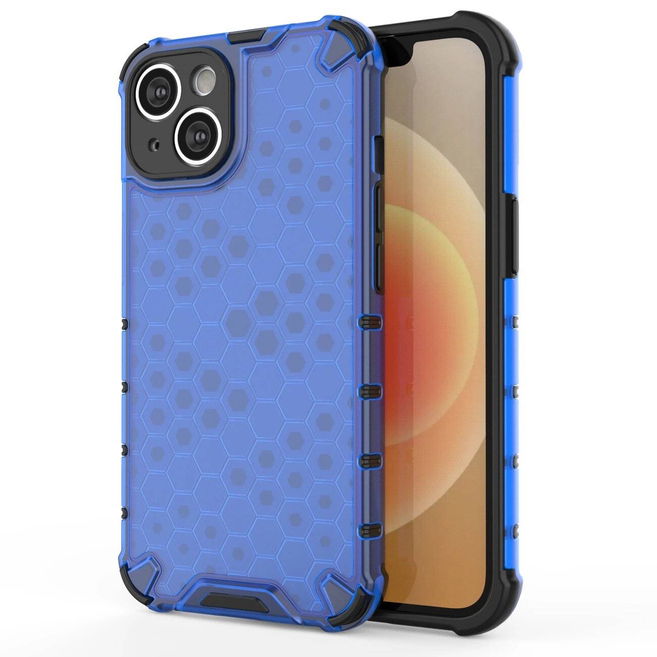 Wabenhülle iPhone 14 gepanzerte Hybridhülle blau-0