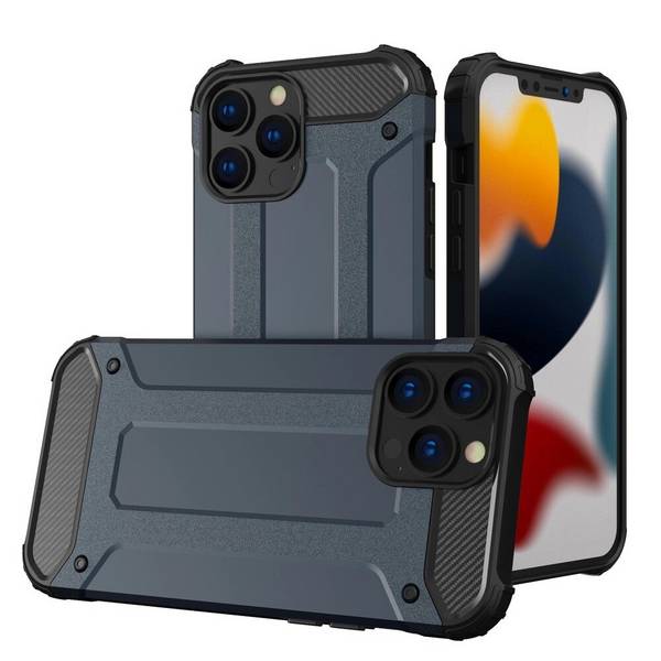 Hybrid Armor Hülle iPhone 14 Pro Max gepanzerte Hybridhülle blau