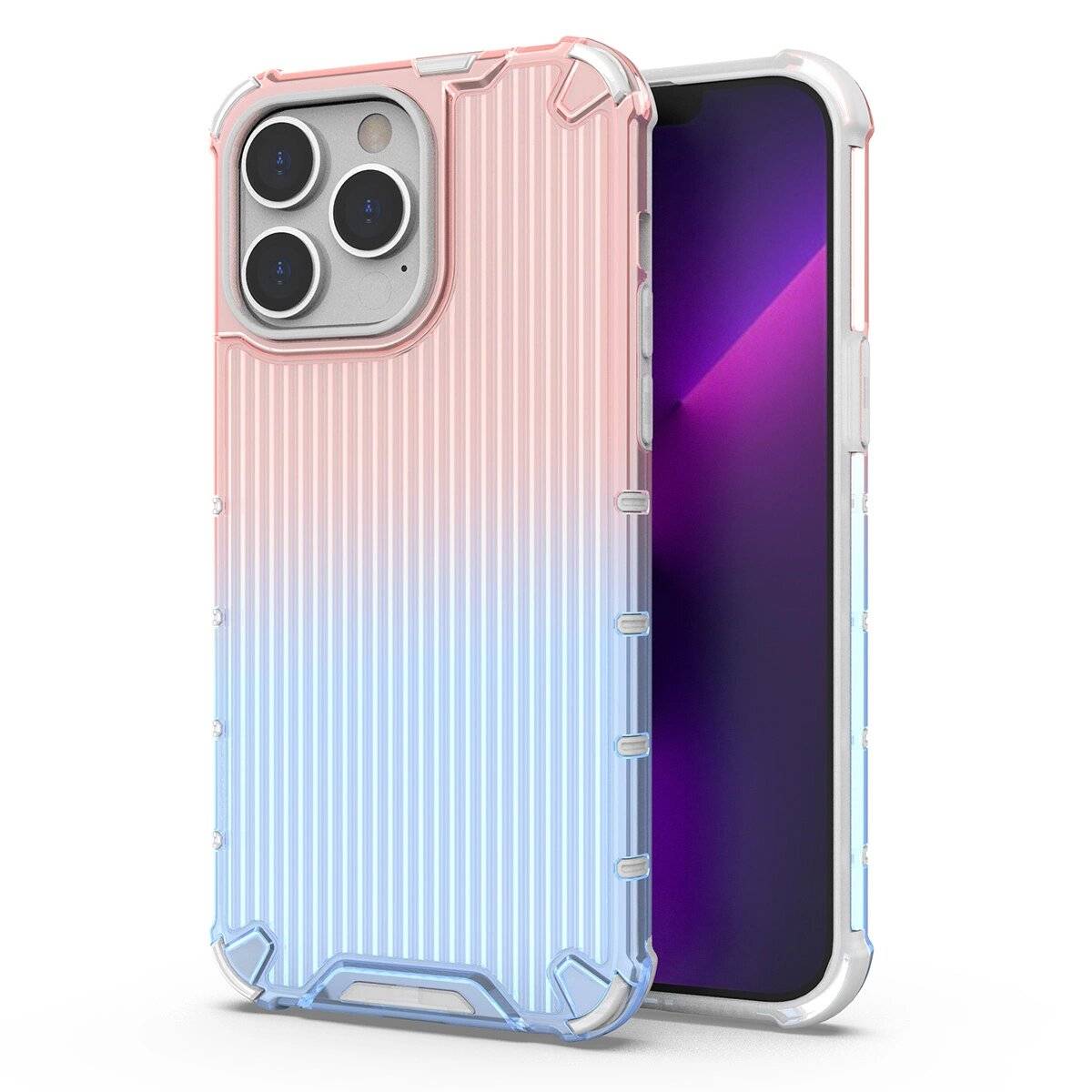 Ombre Protect Case iPhone 14 Pro Max rosa blaue gepanzerte Hülle-0