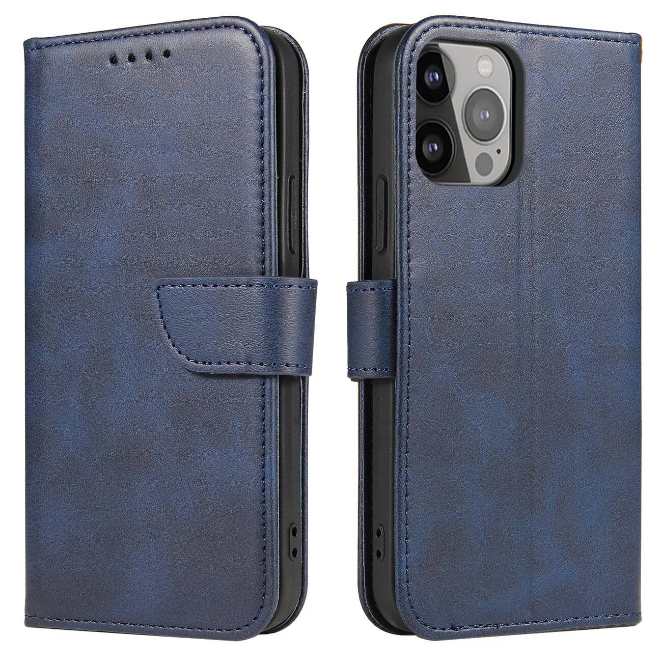 Brieftaschen-Hülle Ständer iPhone 15 Pro Magnethülle – Blau-0