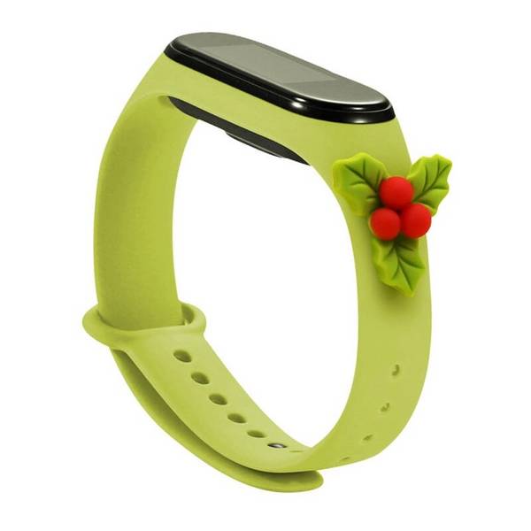 Strap Xmas Xiaomi Mi Band 3 / 4 Weihnachts-Silikonarmband Stechpalme - Grün