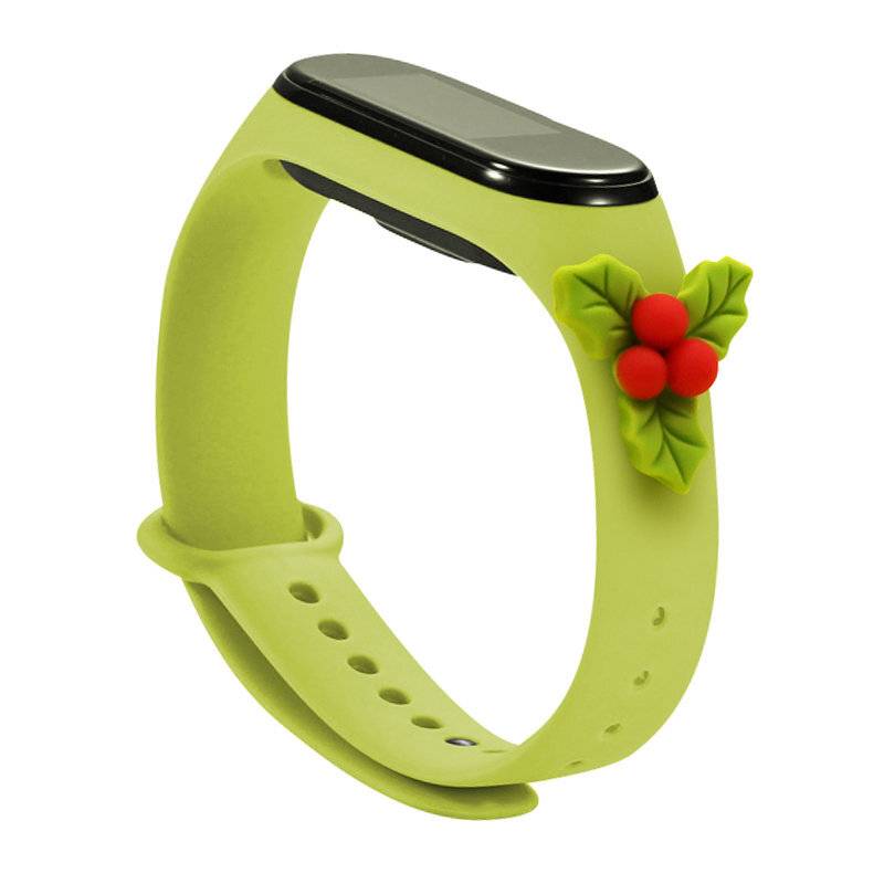 Strap Xmas Xiaomi Mi Band 3 / 4 Weihnachts-Silikonarmband Stechpalme - Grün-1