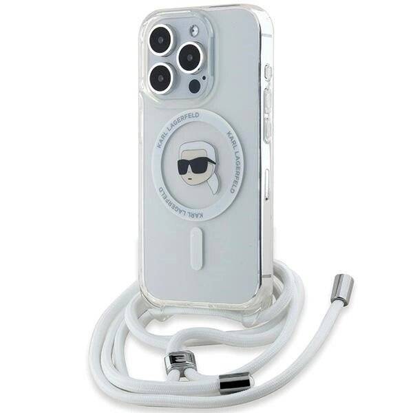Karl Lagerfeld Crossbody IML Head MagSafe Hülle iPhone 15 Pro Max – transparent