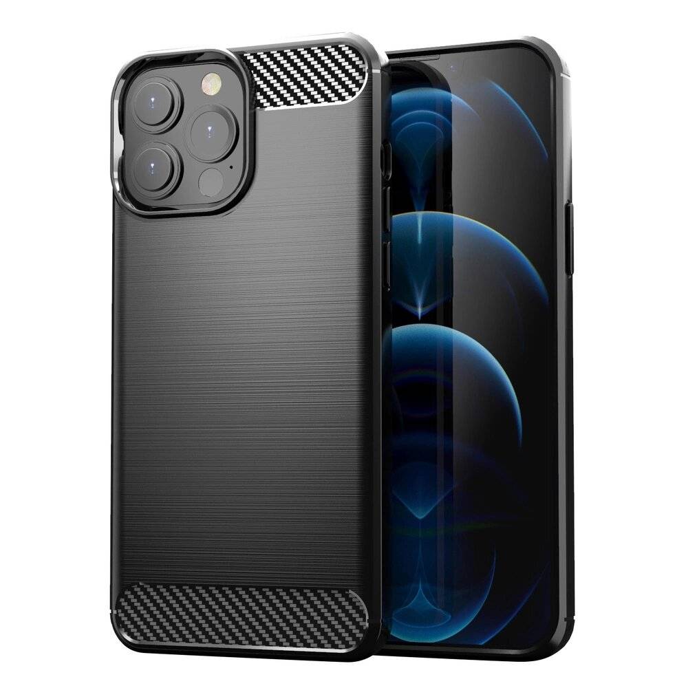 Carbon Case Flexibel Handyhülle TPU Schutzhülle iPhone 13 Pro Max schwarz-0