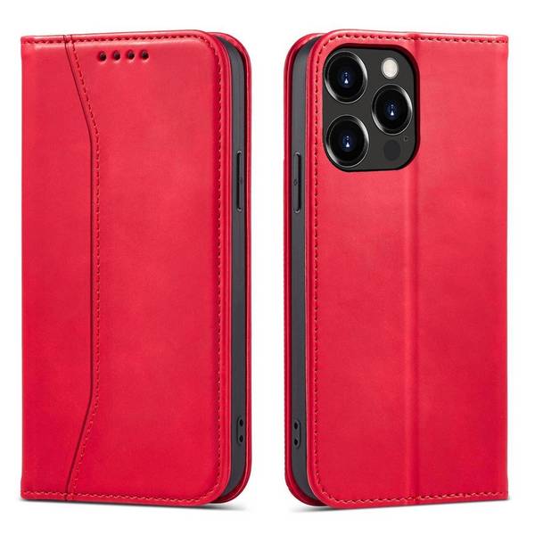 Magnet Fancy Case Hülle iPhone 14 Pro Max Flip Cover Wallet Ständer rot