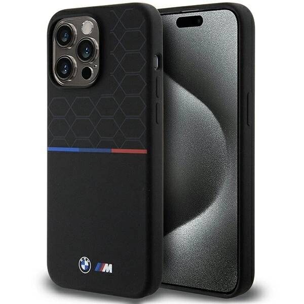 BMW M Silicone Pattern MagSafe Hülle iPhone 15 Pro Max – Schwarz-0
