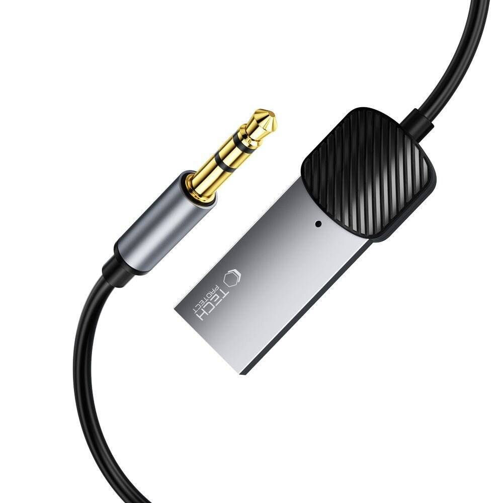 Tech-Protect UltraBoost Audio-Miniklinke 3,5 mm männlich / Bluetooth-Adapter – Grau-2