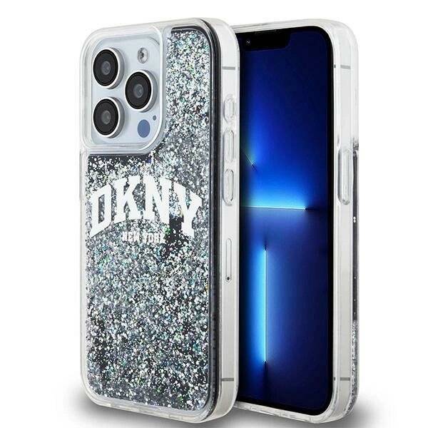 DKNY Liquid Glitter Big Logo iPhone 13 Pro / Hülle - Schwarz-0