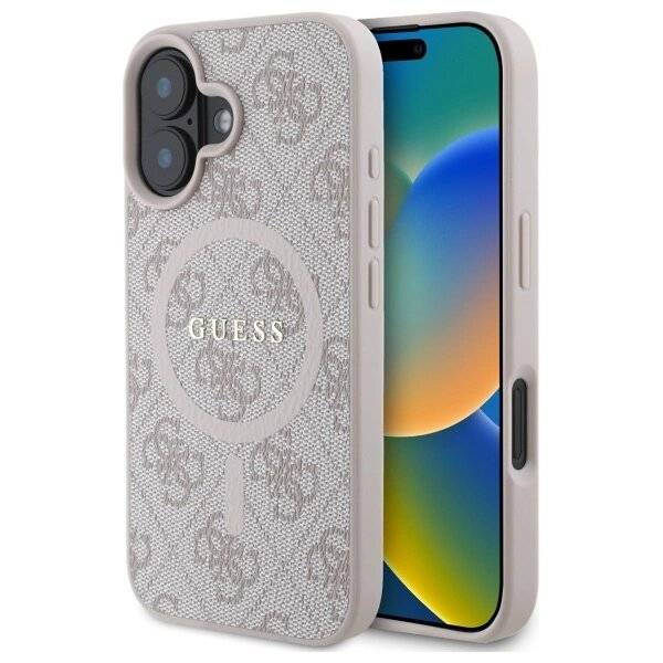 Guess 4G Ring Classic Logo MagSafe-Hülle iPhone 16 – Rosa-0