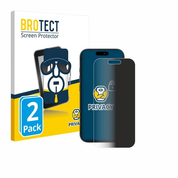 2x BROTECT Blickschutzfolie für Apple iPhone 17 Pro Anti-Spy Privacy Blaulichtschutz Sichtschutzfolie