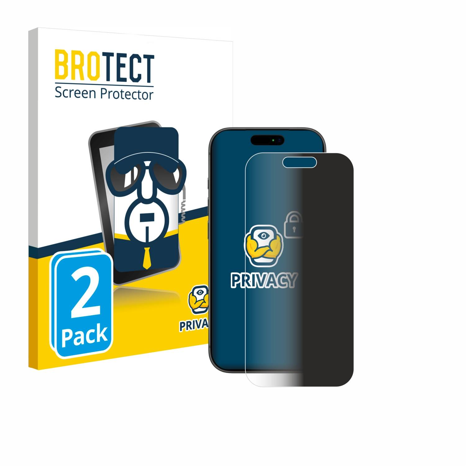 2x BROTECT Blickschutzfolie für Apple iPhone 17 Pro Anti-Spy Privacy Blaulichtschutz Sichtschutzfolie-0