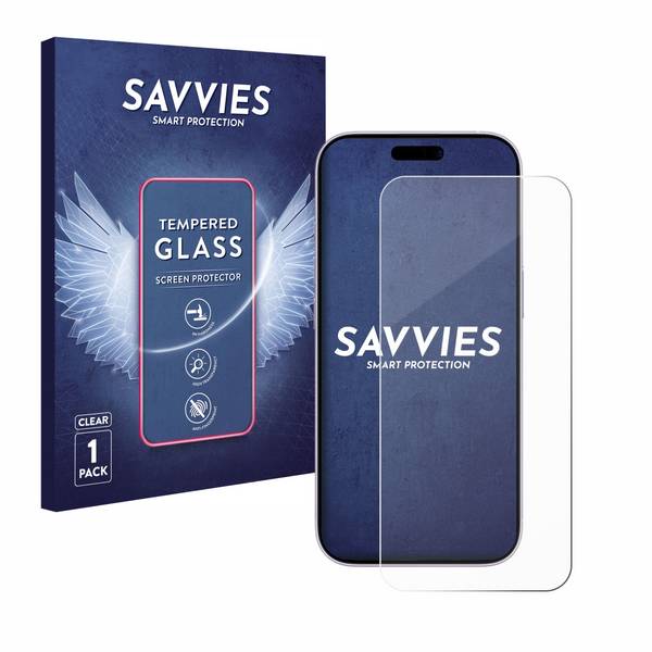 Savvies Schutzglas für Apple iPhone 17 Echtglas 9H-Härte klar