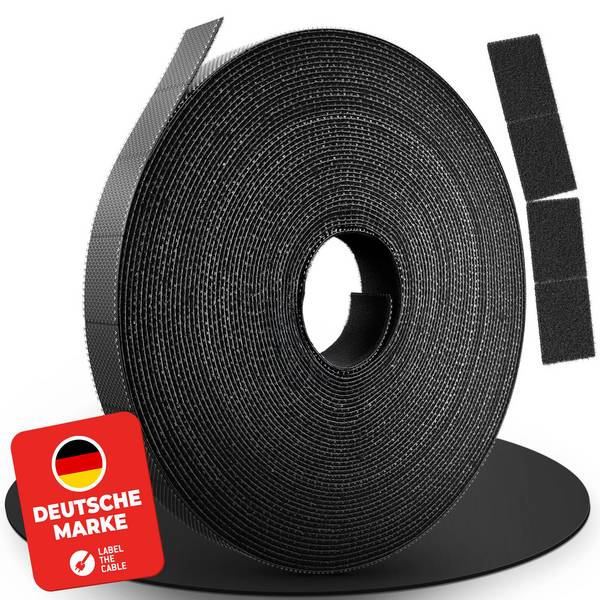 Label-the-cable LTC Rip STRAP Klettbandrolle abreißbar schwarz