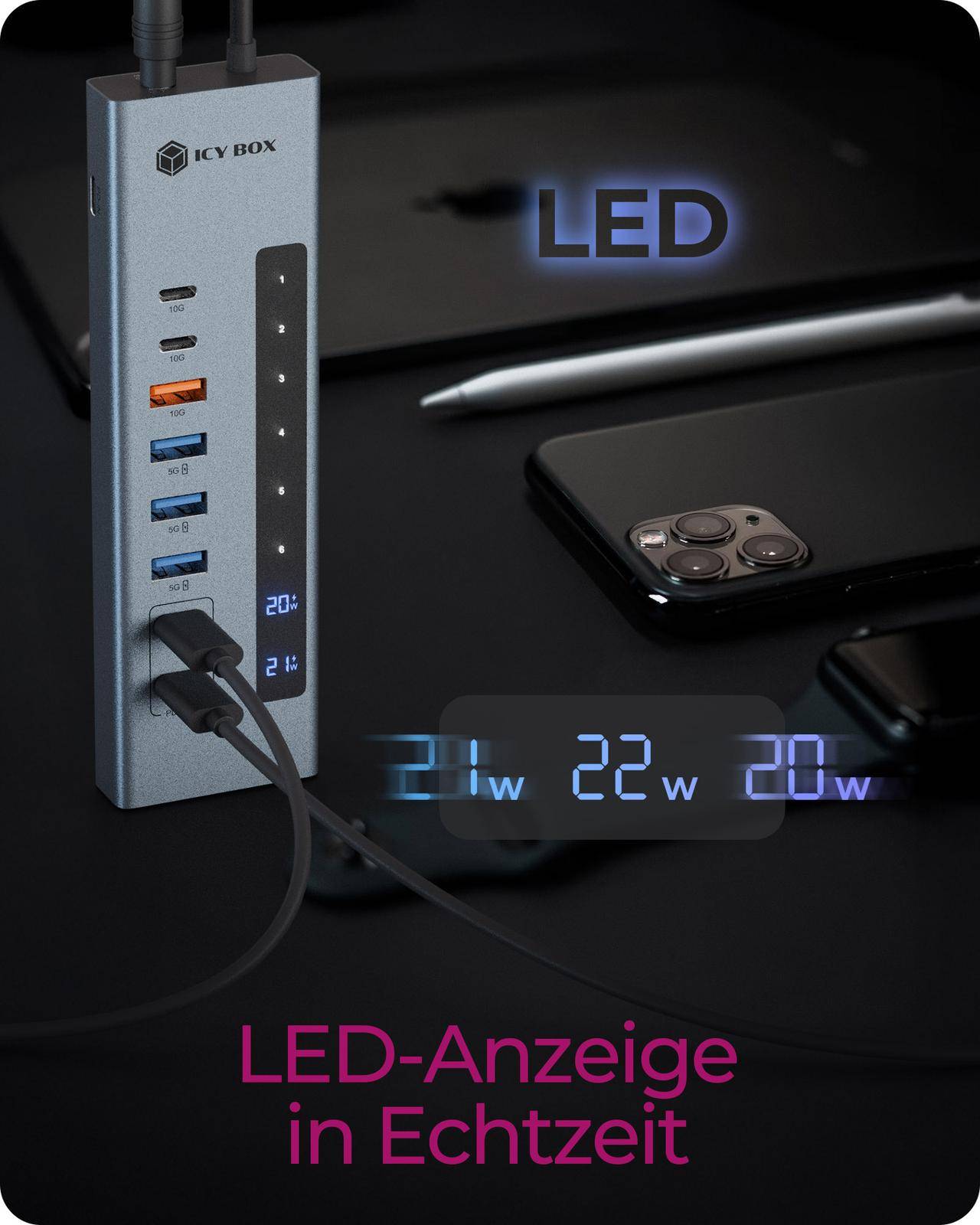 IB-HUB1742CR-C2PD, 11-in-1 HUB mit PD Ports und Cardreader, USB 3.2 Gen 2 10 Gbit/s-3