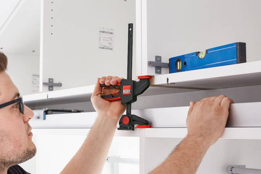Einhand-Tischzwinge EZR EZR15SET Spannweite 150 mm Ausladung 60 mm Spreizweite (e) 120-310 mm Schiene 14x5 mm Gewicht 0,-3