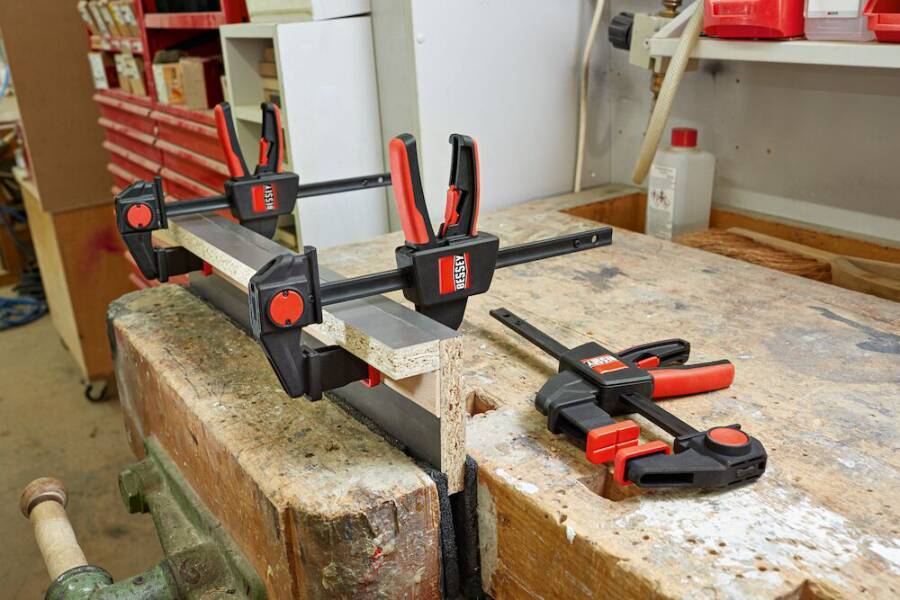 Einhand-Tischzwinge EZR EZR15SET Spannweite 150 mm Ausladung 60 mm Spreizweite (e) 120-310 mm Schiene 14x5 mm Gewicht 0,-4