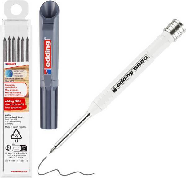 Tiefloch Baumarker Edding 8880/8881 4-8880-8881 Farbe graphit Typ 8880 + 8881 Ausführung Baumarker + 6er Set Nachfüllmin