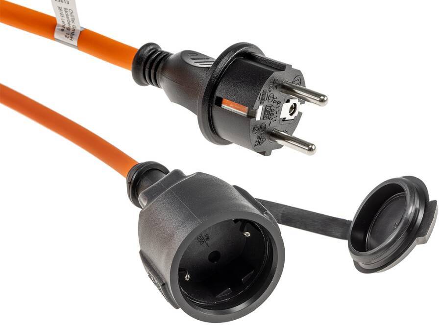 Verlängerung H07RN flammwidrig und ölbeständig 23612 Farbe orange Ausführung Verlängerungskabel Zuleitung H07RN-F 3G1,5-1