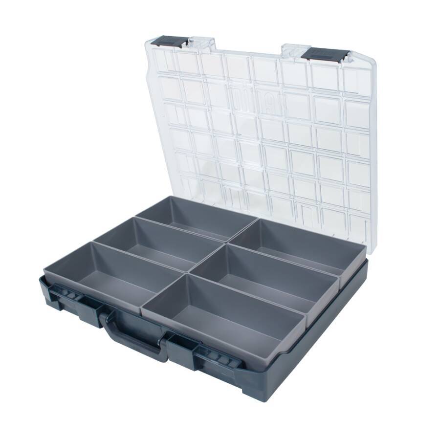 Sortimentskoffer Kunststoff mit Einsätzen ZK-0115-01-066-1-06 Abmessung (BxTxH) 436 x 365 x 72 mm Anzahl Boxen 6 Inhalt-0