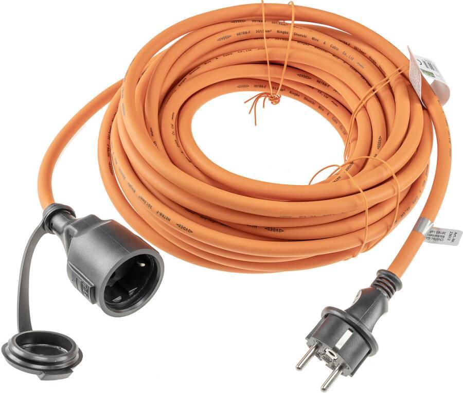 Verlängerung H07RN flammwidrig und ölbeständig 23612 Farbe orange Ausführung Verlängerungskabel Zuleitung H07RN-F 3G1,5-0