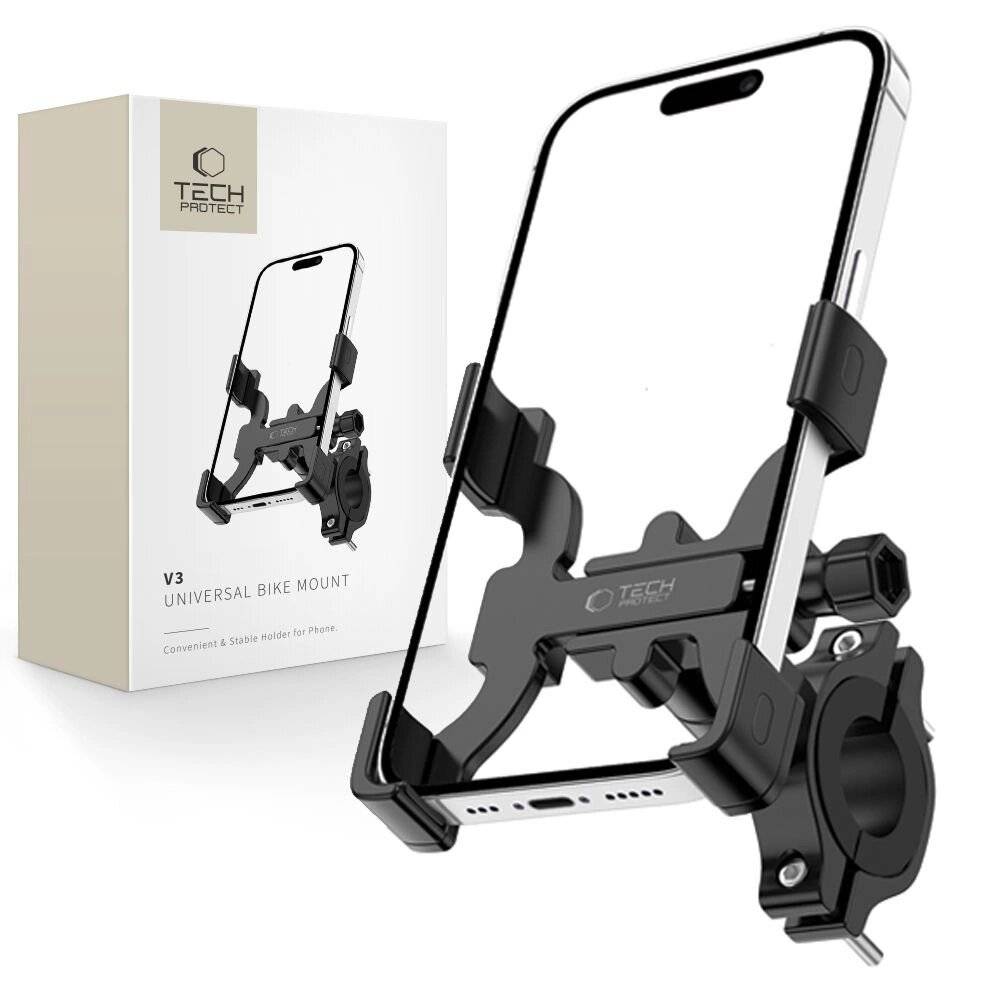 Tech-Protect V3 Fahrradtelefonhalter am Lenker - Schwarz-0