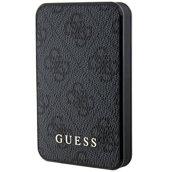 Guess Powerbank 15W GUPB5LP4GEGK 5000mAh schwarz/schwarz 4G Leder Metall Logo-0