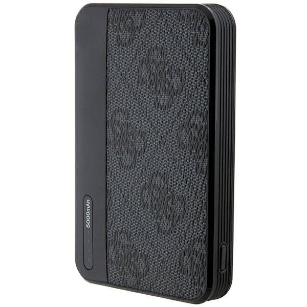 Guess Powerbank 15W GUPB5LP4GEGK 5000mAh schwarz/schwarz 4G Leder Metall Logo-1