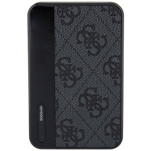 Guess Powerbank 15W GUPB5LP4GEGK 5000mAh schwarz/schwarz 4G Leder Metall Logo-2