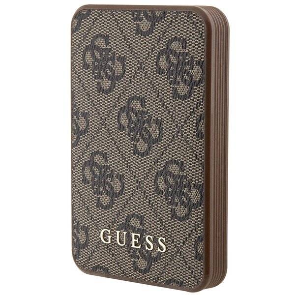 Guess Powerbank 15W GUPB5LP4GEGW 5000mAh braun/braun 4G Leder Metall Logo-0