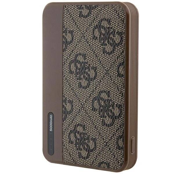 Guess Powerbank 15W GUPB5LP4GEGW 5000mAh braun/braun 4G Leder Metall Logo-1