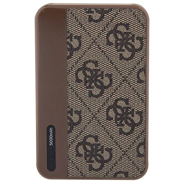 Guess Powerbank 15W GUPB5LP4GEGW 5000mAh braun/braun 4G Leder Metall Logo-2