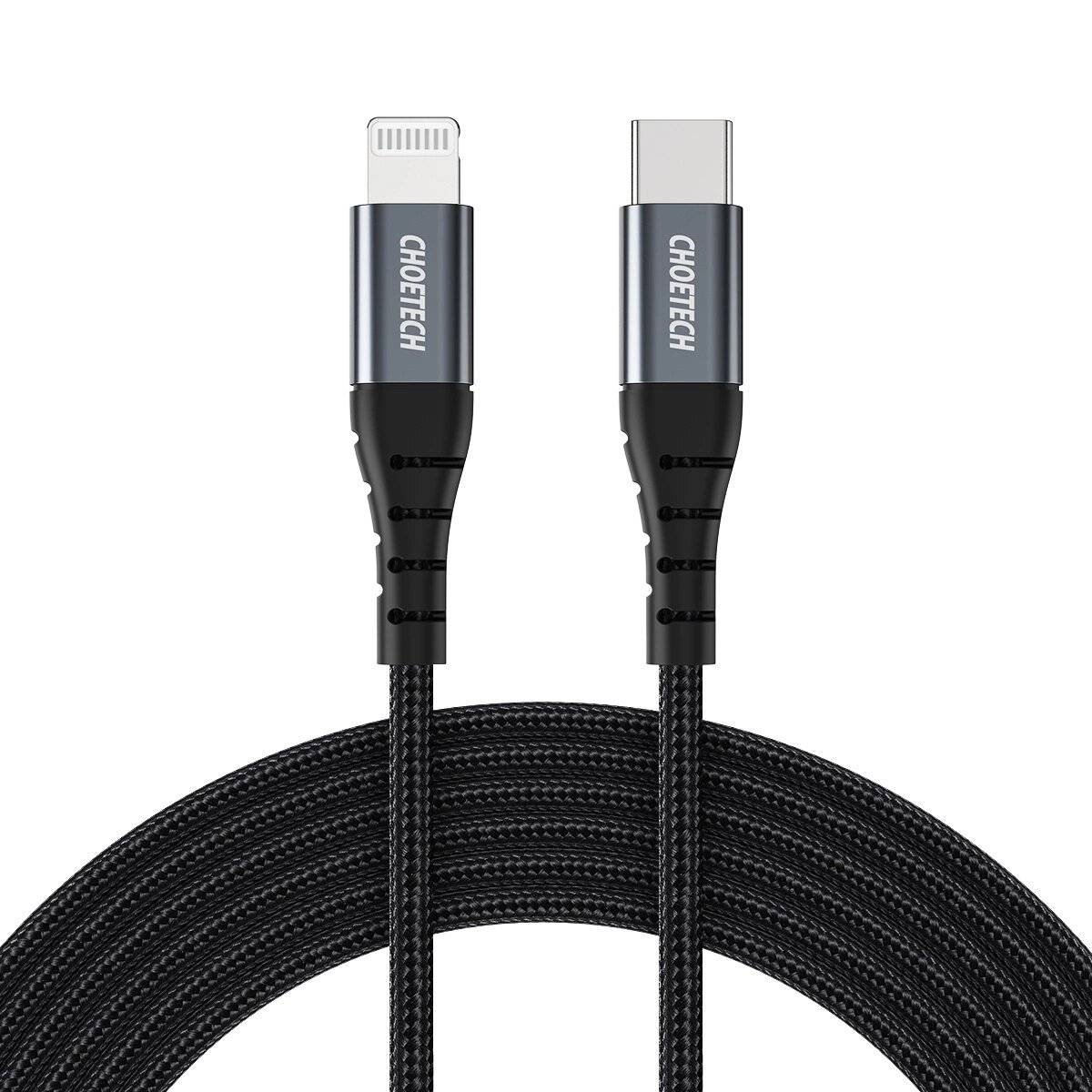 Choetech IP0039 USB-C auf Lightning Kabel, MFi-zertifiziert, Nylon, 1,2 m, Schwarz