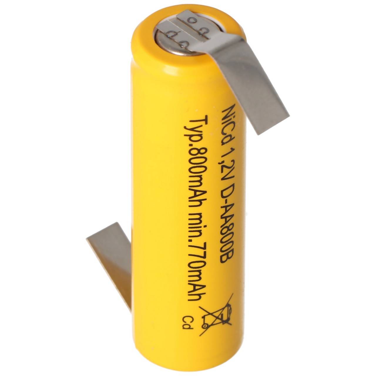 Flat Top NiCd Mignon Akku 1,2V 600mAh AA Lötfahne Z-Form, für Notstrombeleuchtung etc.-0