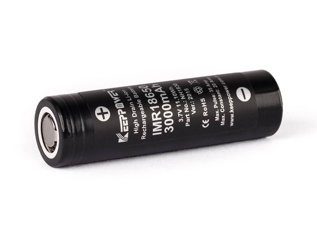 Keeppower IMR18650 - 3000mAh, 3,6V - 3,7V Li-Ion-Akku (Pluspol flach)-0