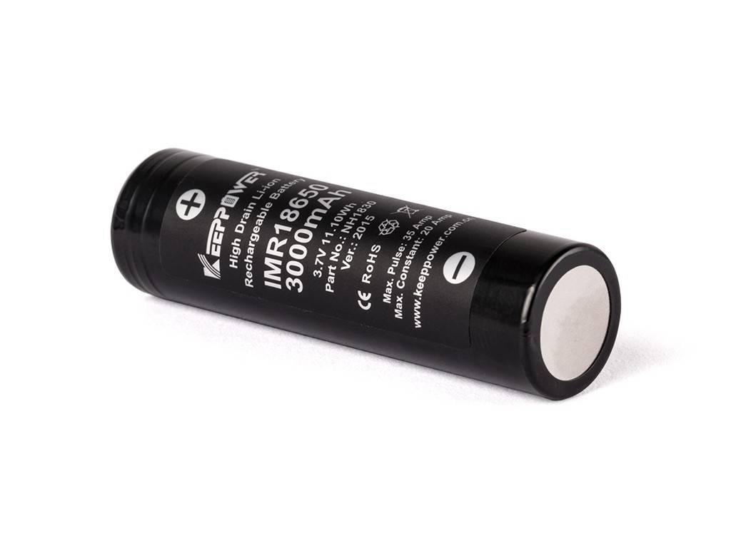 Keeppower IMR18650 - 3000mAh, 3,6V - 3,7V Li-Ion-Akku (Pluspol flach)-2