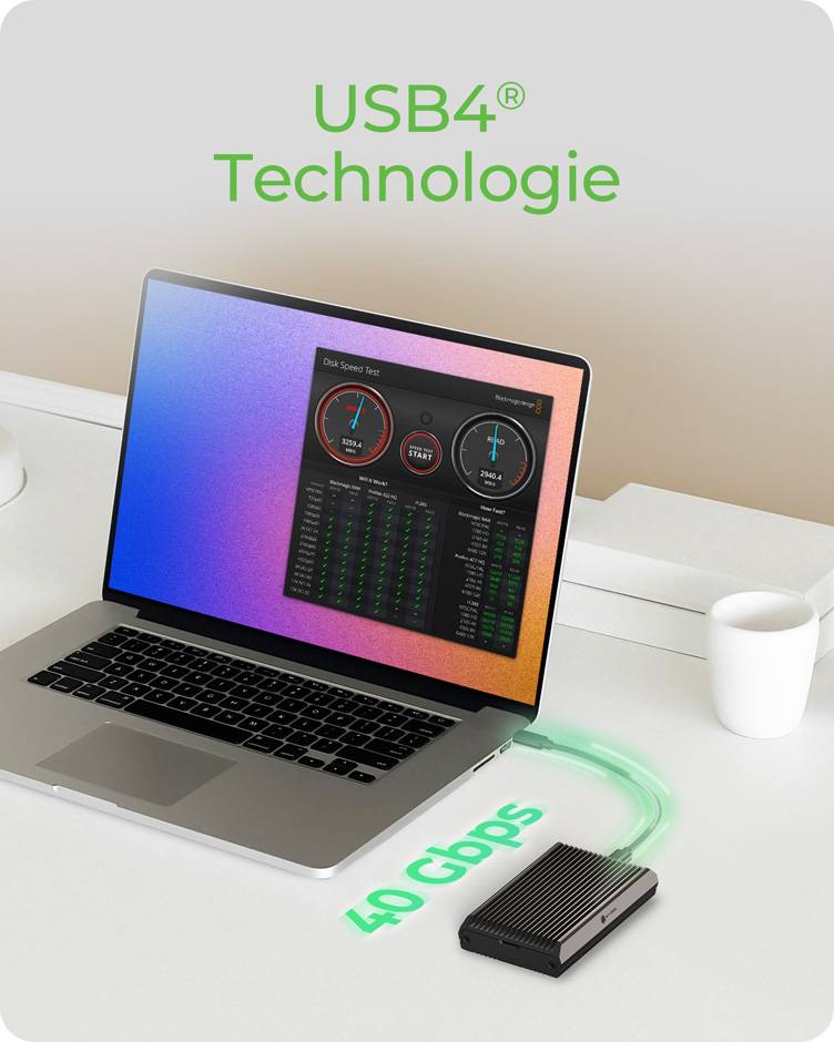 IB-1920M-C42, Gehäuse für NVMe M.2 SSD mit USB4® Gen 3x2 (40 Gbit/s), mit USB Type-C® zu USB Type-C® Kabel-1