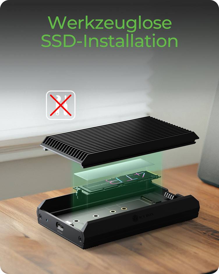 IB-1920M-C42, Gehäuse für NVMe M.2 SSD mit USB4® Gen 3x2 (40 Gbit/s), mit USB Type-C® zu USB Type-C® Kabel-4