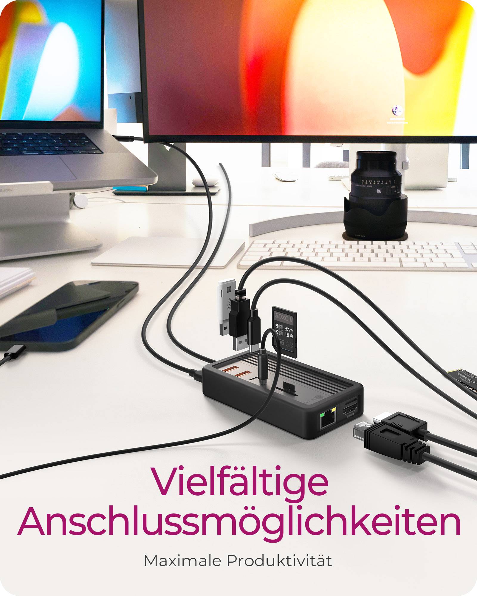 IB-DK4072M-CU31, 10 in 1 DockingStation mit Slot für M.2 NVME SSD Slot, Host USB 3.2 Gen 2 Type-C+A 10 Gbit/s-2